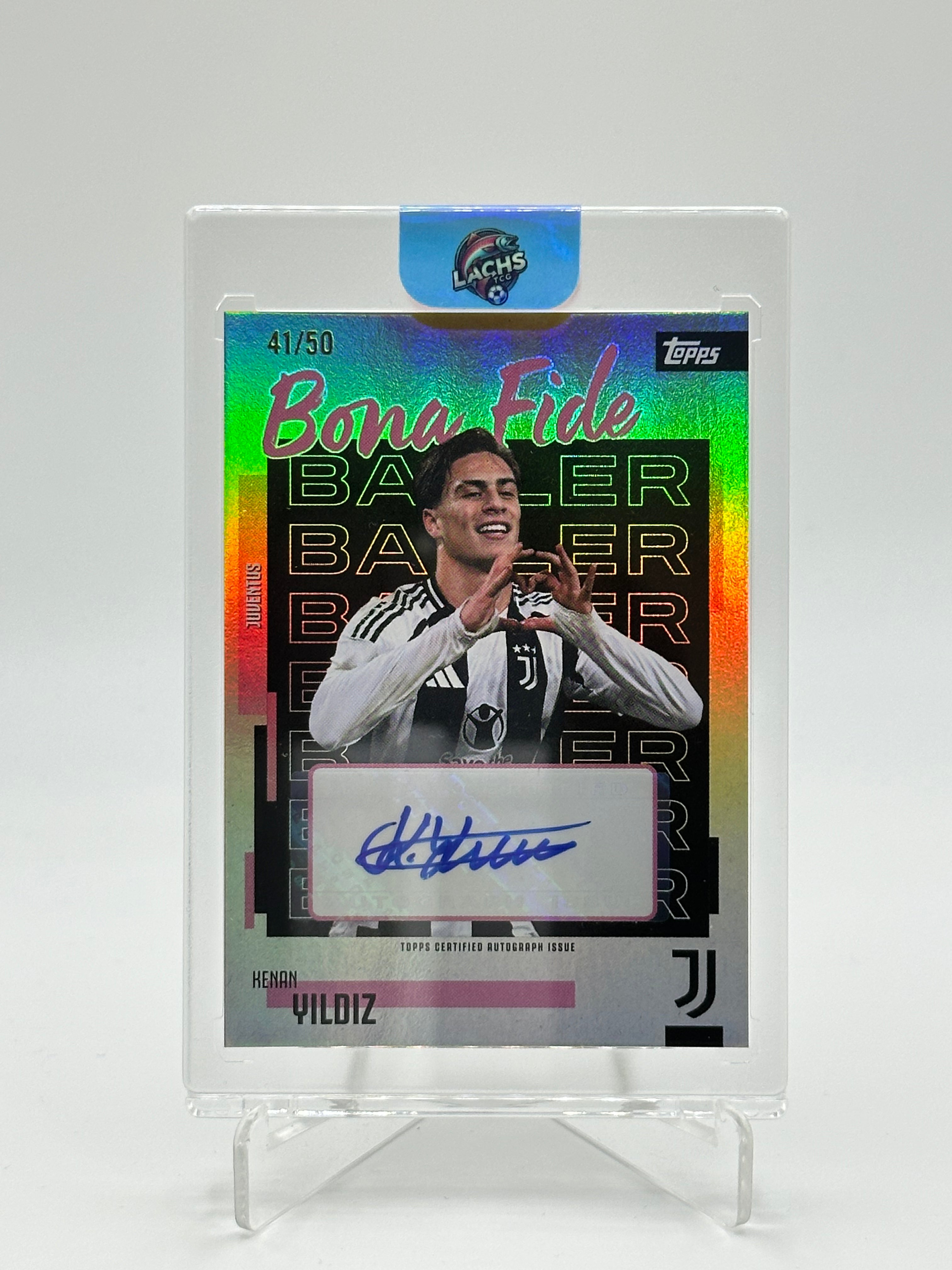 Kenan Yildiz Auto /50 Bona Fide Baller - Juventus Turin - Topps Juventus Turin Team Set 25/26